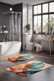 Mijölnir Juego de 2 alfombrillas de baño CT-5407 Multicolor